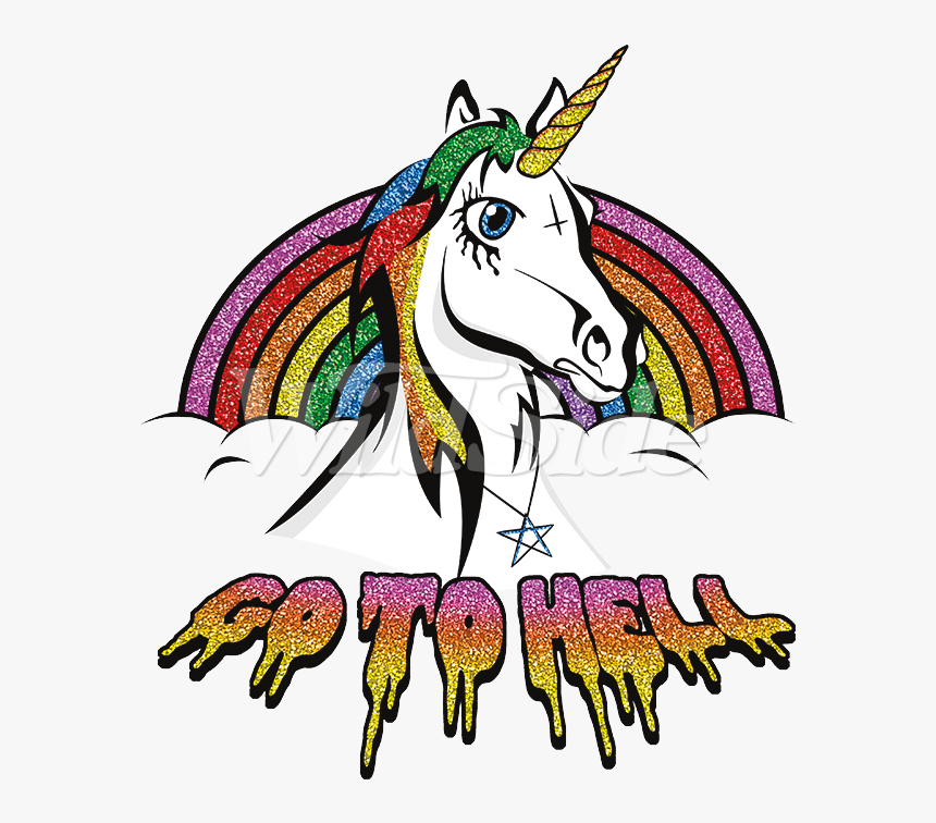Go To Hell Satanic Unicorn - Horse Wall, HD Png Download, Free Download