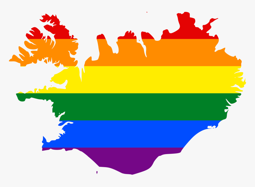 Lgbt Flag Map Of Iceland - Map Of Iceland Png, Transparent Png, Free Download