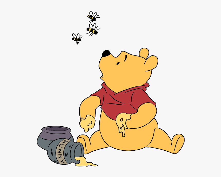 Vector Library Clip Art Disney Galore Resting Chin - Winnie The Pooh With Bees, HD Png Download, Free Download