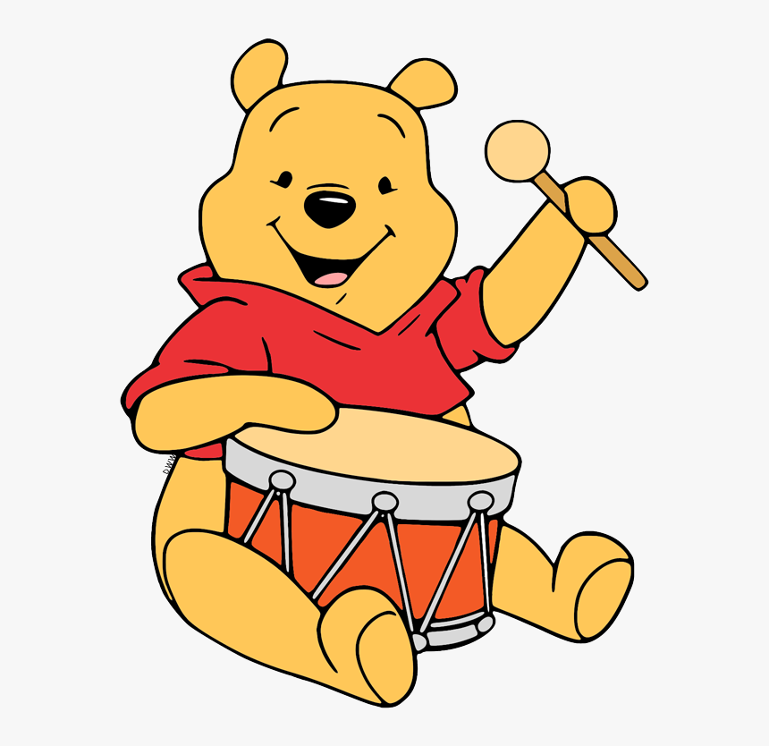 Winnie The Pooh Playing Drums, HD Png Download, Free Download
