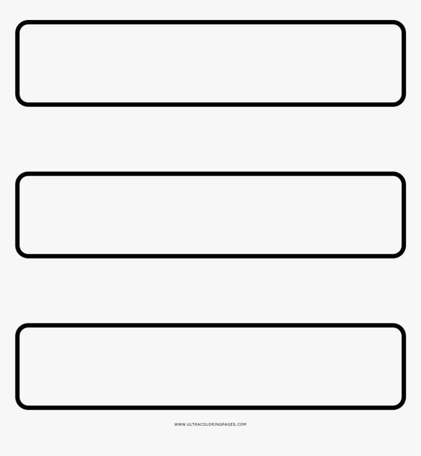 Hamburger Menu Coloring Page - Black-and-white, HD Png Download, Free Download