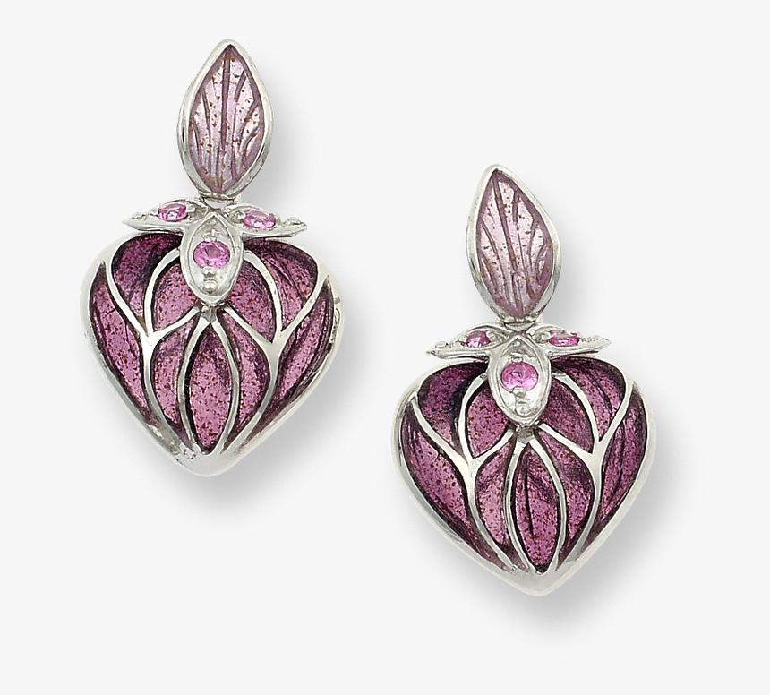 Nicole Barr Designs Sterling Silver Heart Stud Earrings-pink - Earrings, HD Png Download, Free Download