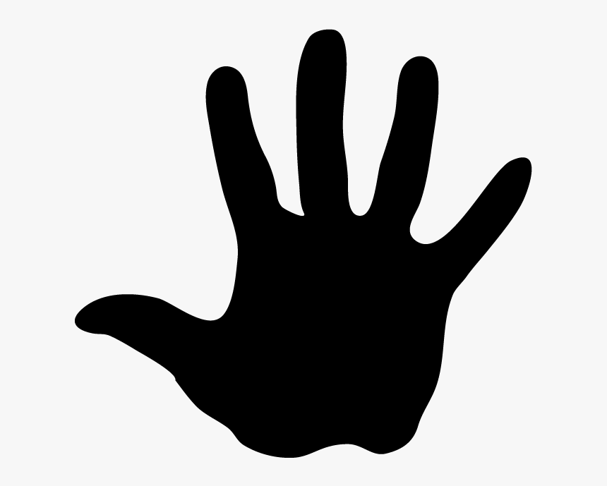 Drawn Finger Hand Outstretched - Palm Hand Black And White Clipart, HD Png Download, Free Download