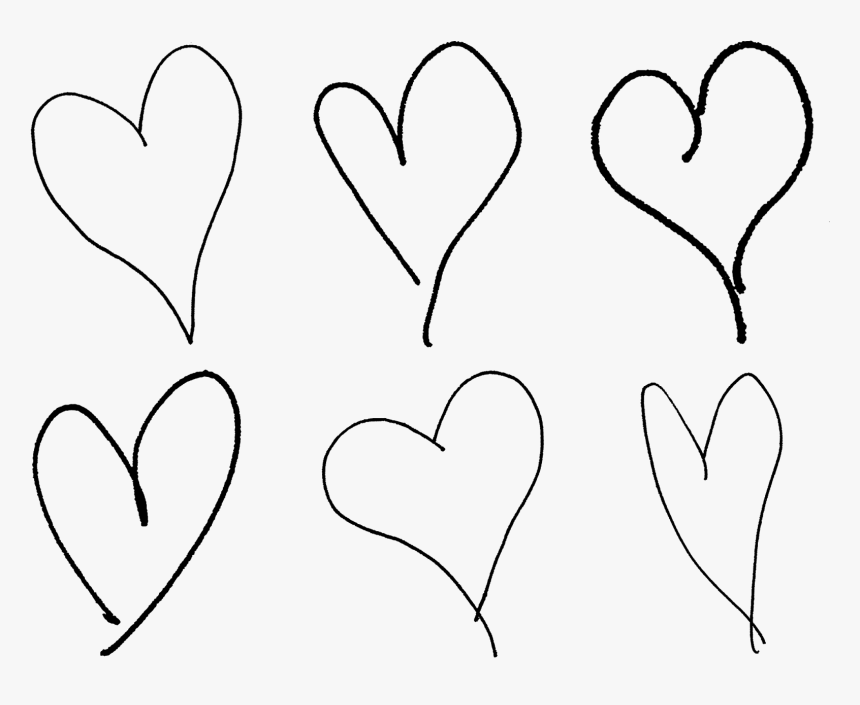Hand Drawn Hearts Png, Transparent Png, Free Download