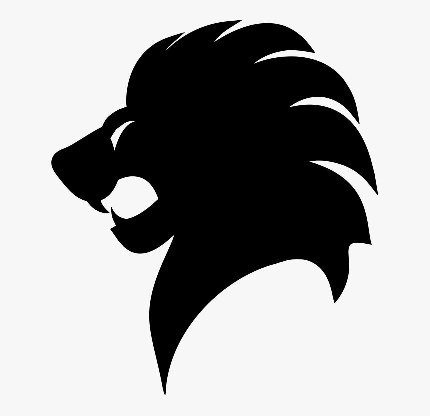 Lion Profile Silhouette - Simple Lion Head Silhouette, HD Png Download, Free Download