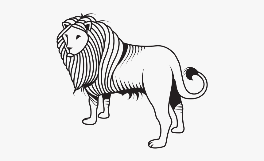 Lion Silhouette Monochrome Art - Masai Lion, HD Png Download, Free Download