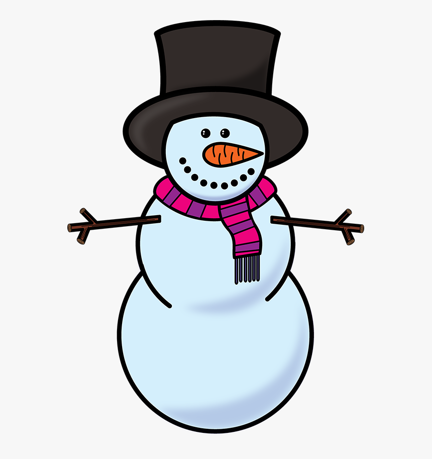 Snowman Clip Art - Transparent Snowman Clipart Black And White, HD Png Download, Free Download