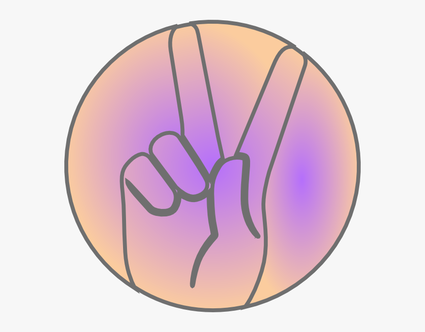 Peace Hand Sign Clip Artpeace Sign Hand Png - Circle, Transparent Png, Free Download
