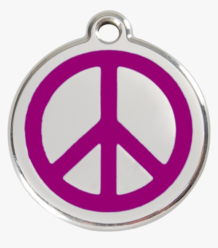 Red Dingo Stainless Steel & Enamel Peace Sign Dog Id - Peace Tecken, HD Png Download, Free Download