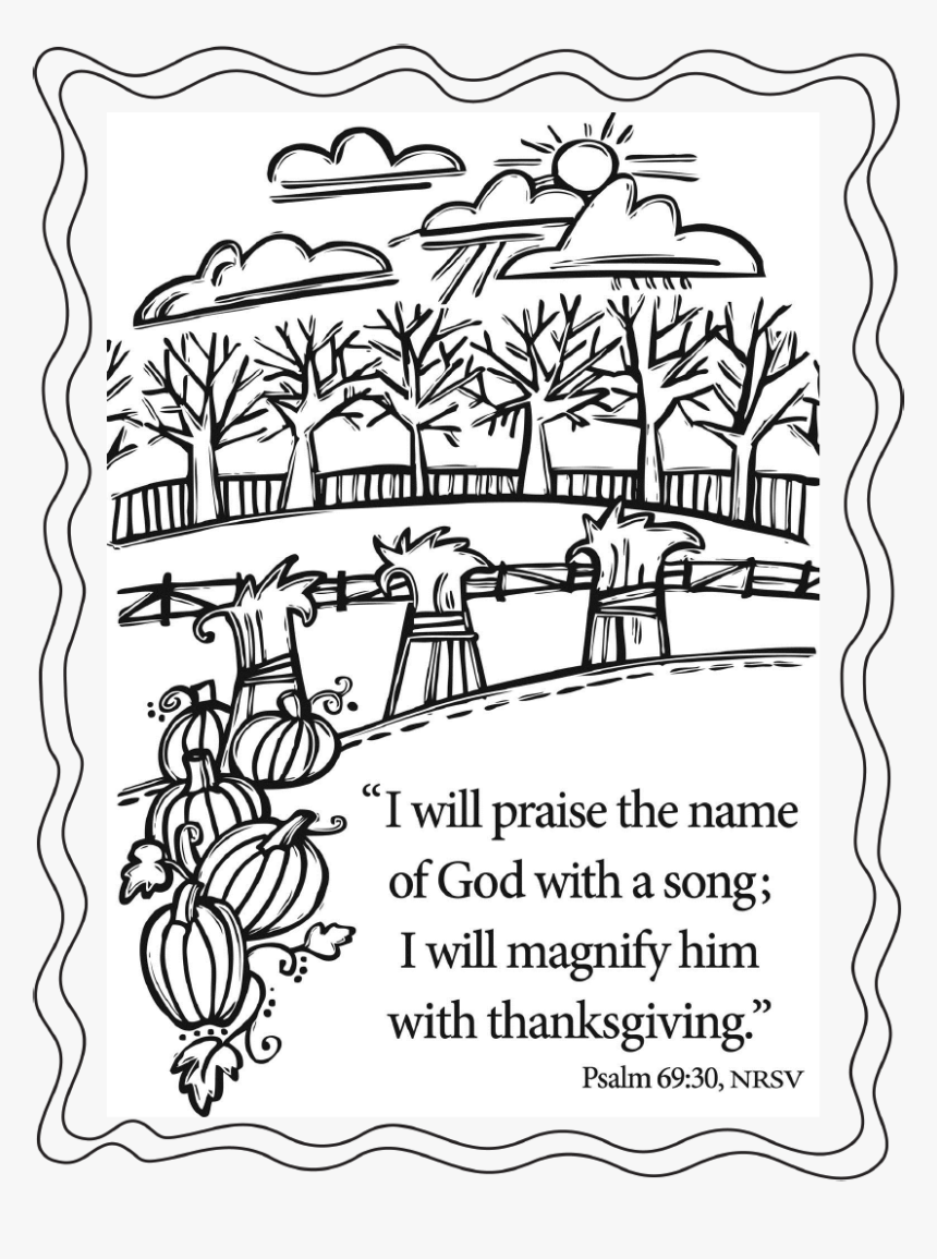 Thanksgiving Scripture Png - Bible Thanksgiving Coloring Page, Transparent Png, Free Download