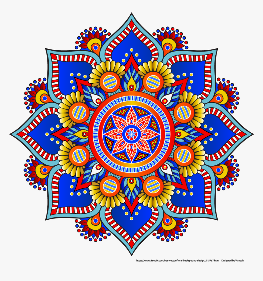 Colorful Mandala Vector Png, Transparent Png, Free Download