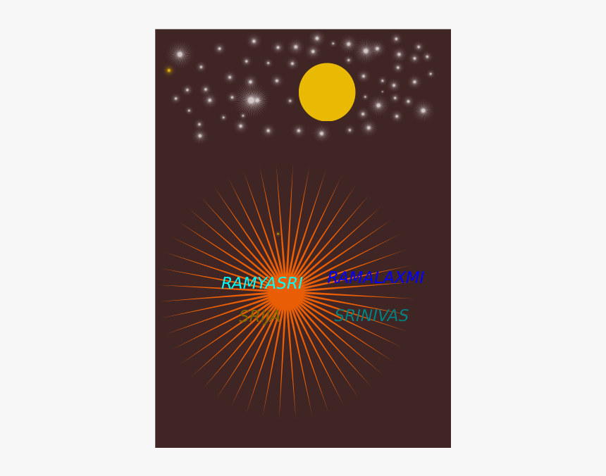 Sun, Stars And A Spiky Orange Star Vector Image - Graphic Design, HD Png Download, Free Download