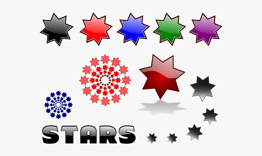 Vector Drawing Of Selection Of Different Stars - Portable Network Graphics, HD Png Download, Free Download