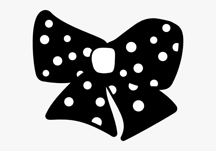 Black And White Dot Clipart - Black Polka Dot Bow Clipart, HD Png Download, Free Download