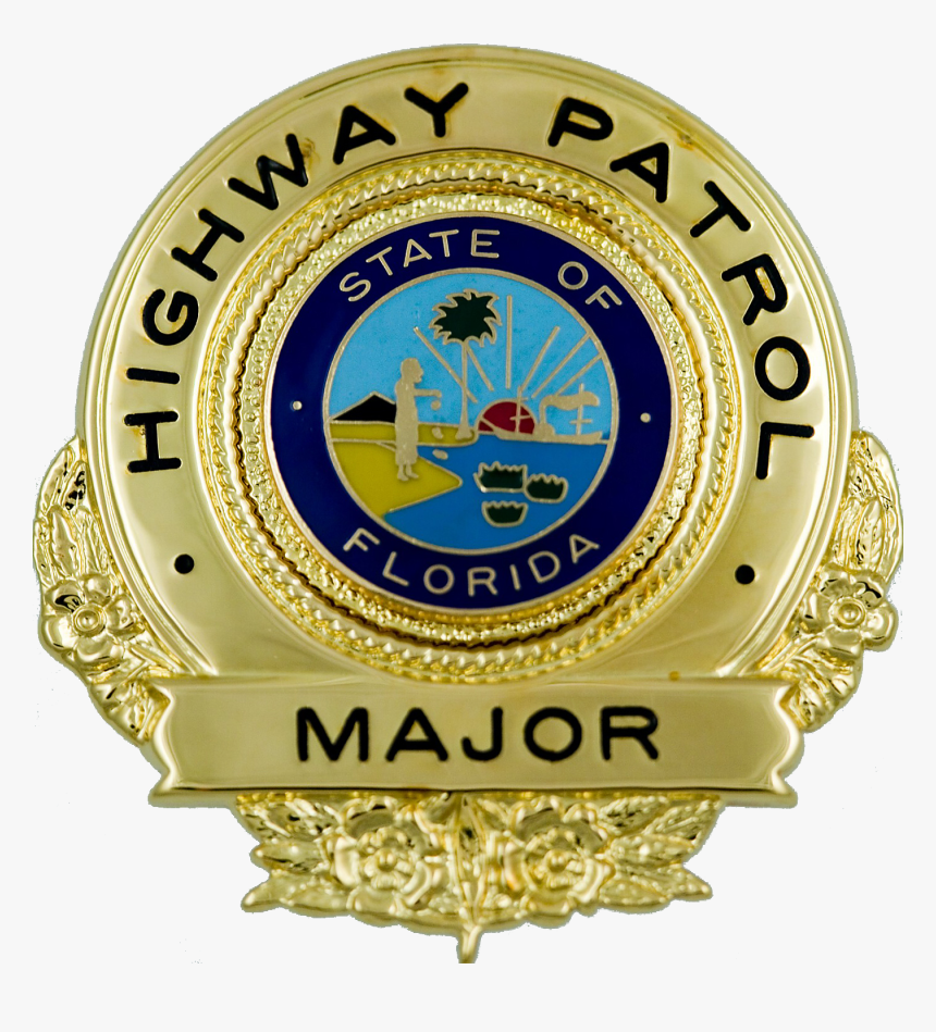 Badge Of A Florida Highway Patrol Major - Emblem, HD Png Download, Free Download