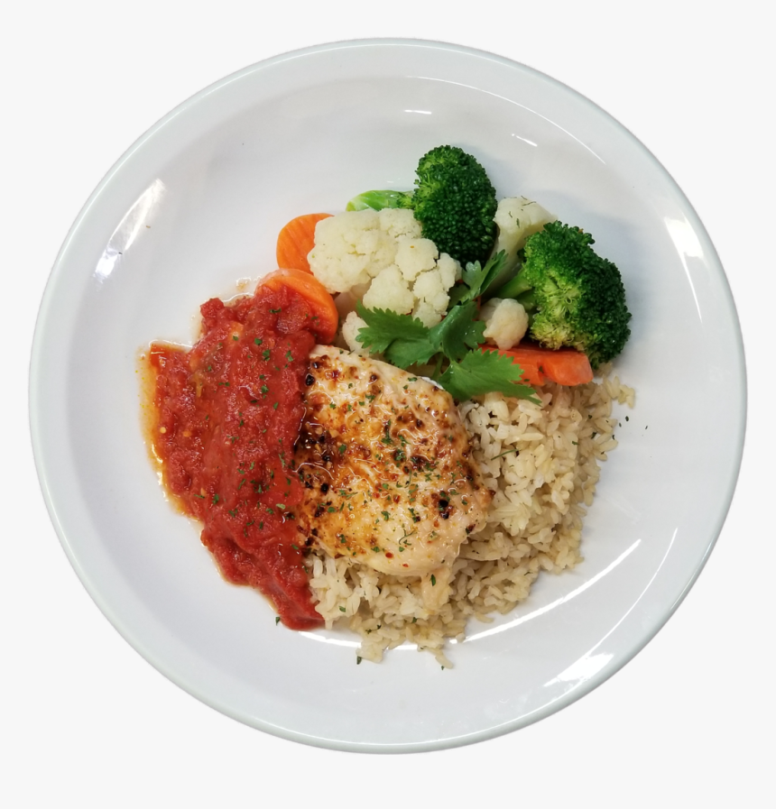 Marinara Chicken Breast With Brown Rice & Vegetables - Broccoli, HD Png Download, Free Download