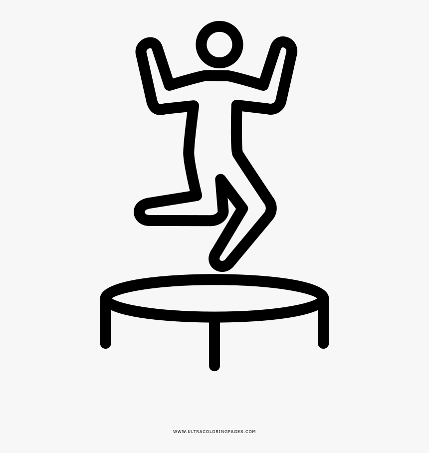 Trampoline Coloring Page - Trampoline Jump, HD Png Download, Free Download