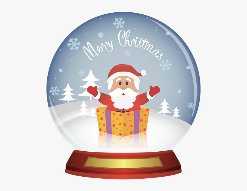 Santa Christmas Snowglobe Png Clipart Image - Christmas Snow Globe Png, Transparent Png, Free Download