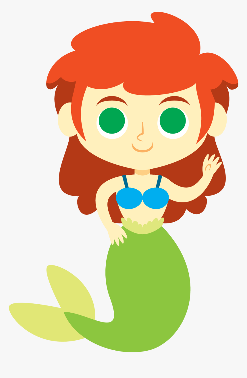 Mermaid Clip Art - Mermaid Head Cartoon, HD Png Download, Free Download