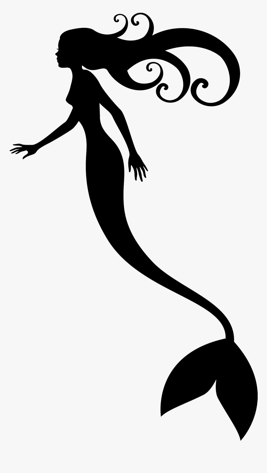 Ariel A Mermaid Clip Art - Mermaid Tail Clipart Black And White, HD Png Download, Free Download