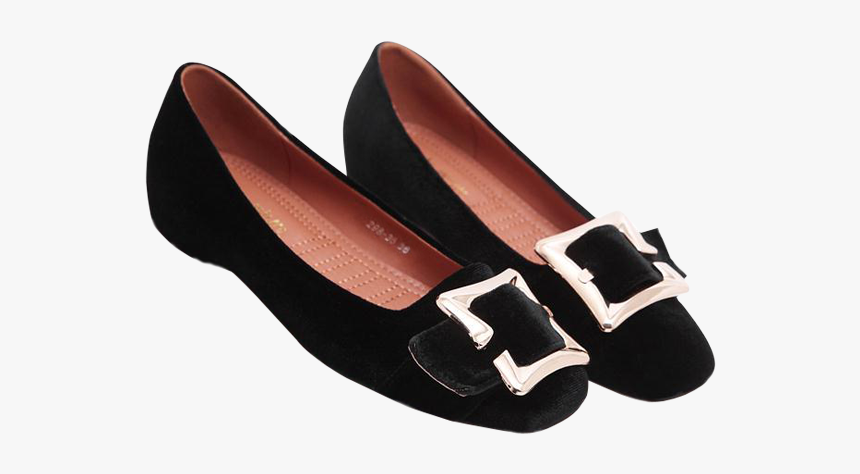 Ballet Flat Slip-on Shoe Strap Buckle - Woman Flat Shoes Png, Transparent Png, Free Download
