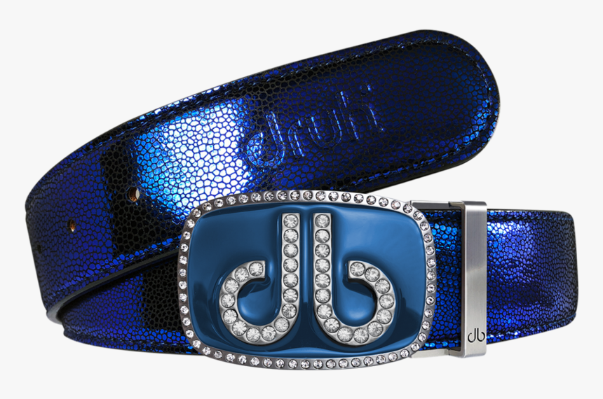 Blue Stingray Leather Belt With Blue Diamante Buckle, HD Png Download, Free Download