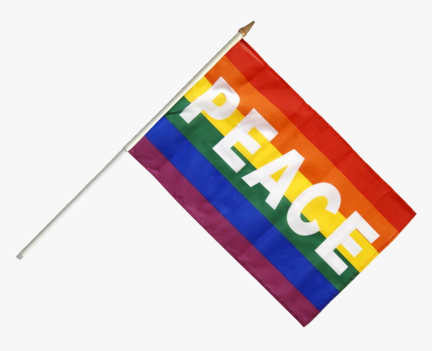 Rainbow With Peace Hand Waving Flag - Flag, HD Png Download, Free Download