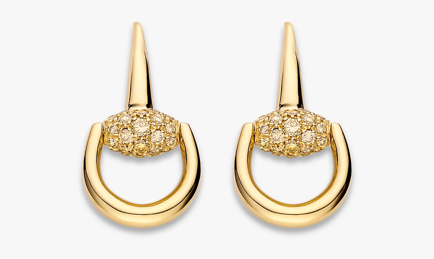 Horsebit Brown Diamond Earrings - Orecchini Gucci Horsebit Diamanti, HD Png Download, Free Download