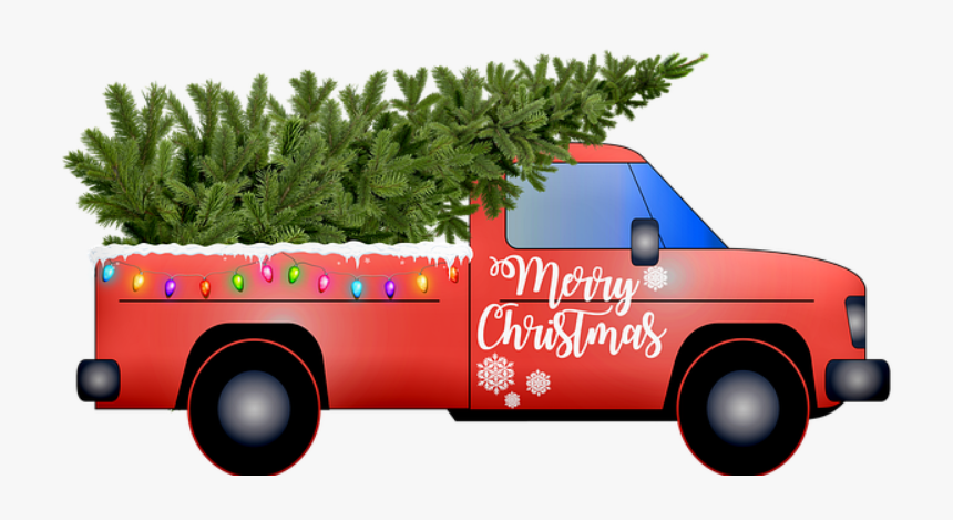 Árbol De Navidad - Christmas Tree In A Truck Clipart, HD Png Download, Free Download