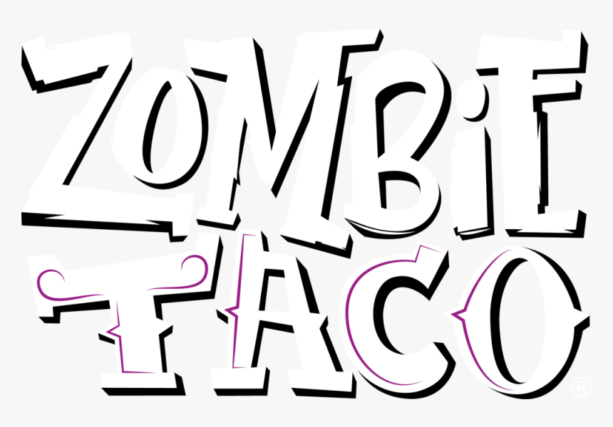 Zombietaco Logo White Stacked Tm - Calligraphy, HD Png Download, Free Download