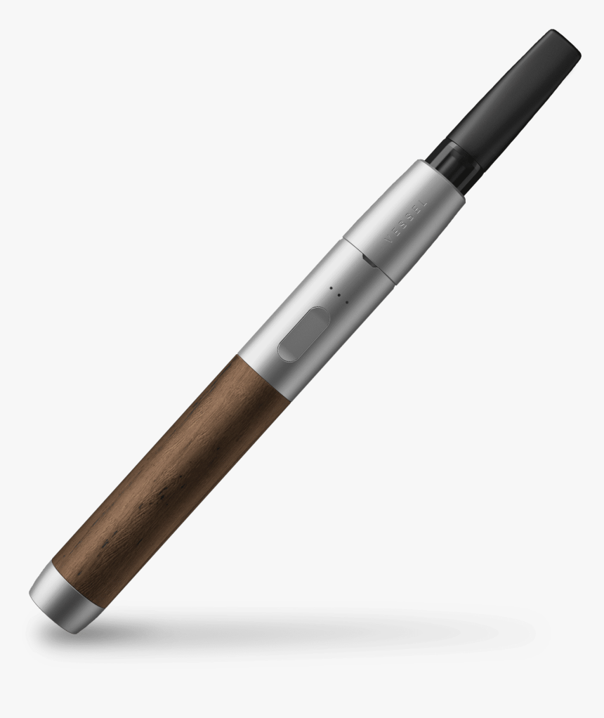 Vessel Wood Vape Pen Battery In Silver With Walnut"
 - Wooden Vape Pen, HD Png Download, Free Download