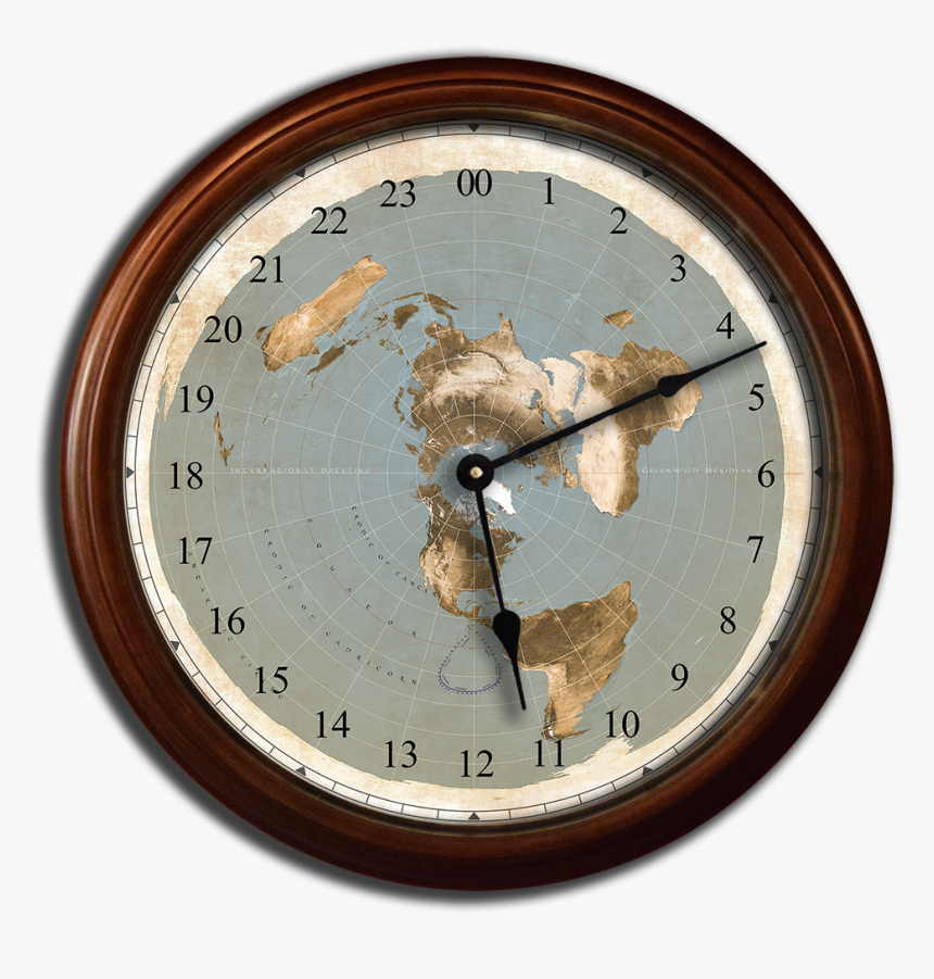 Transparent Clock Template Png - Flat Earth Clock Large, Png Download, Free Download