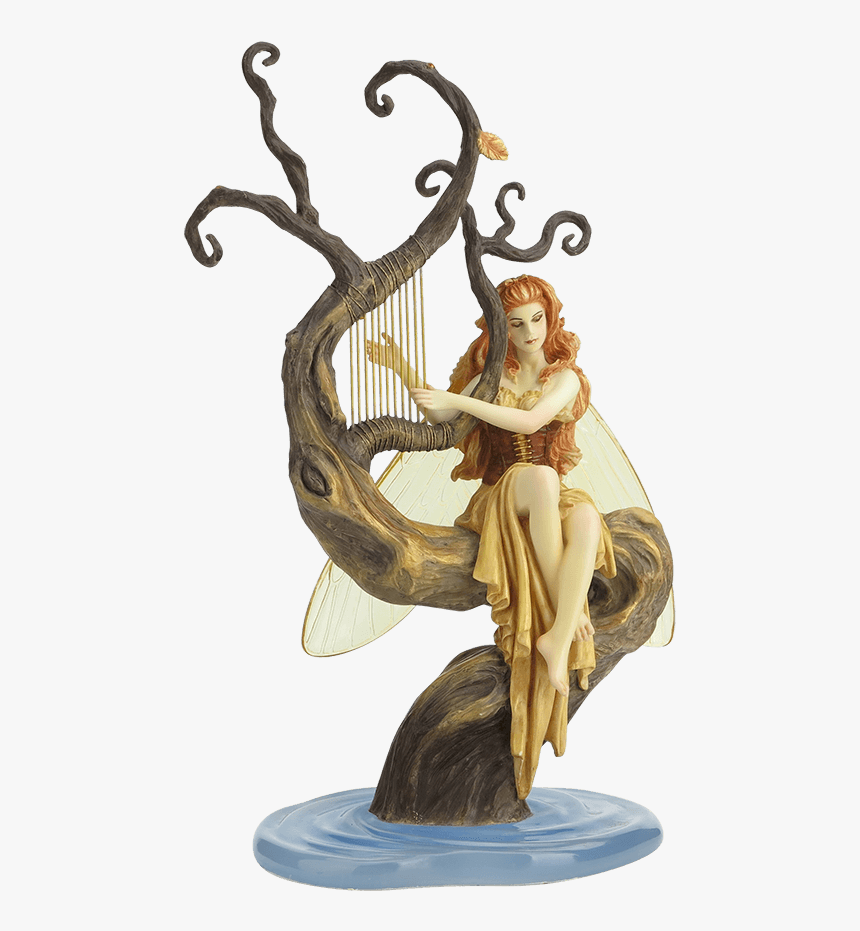 Firefly"s Song Fairy Statue - Fairy Playing Harp, HD Png Download, Free Download