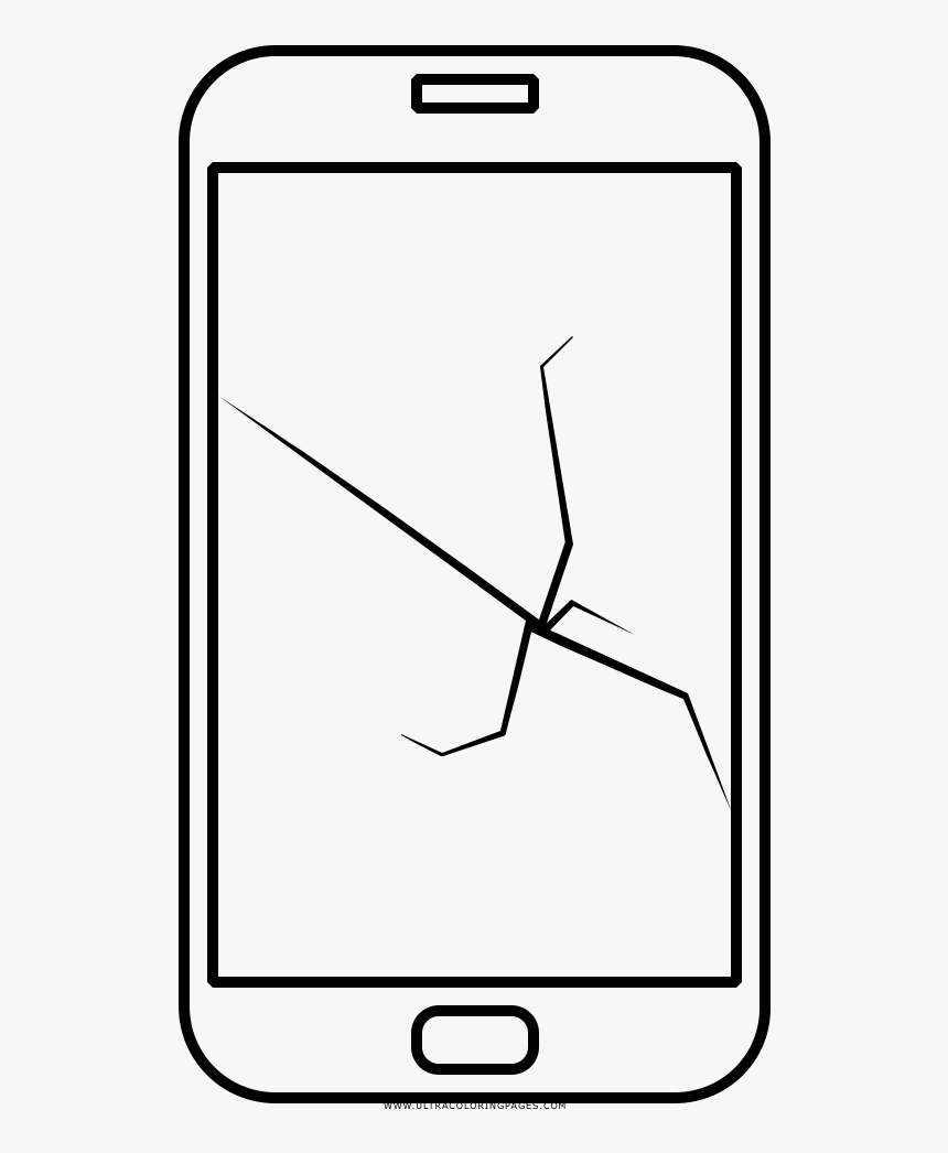 Cracked Screen Coloring Page - Line Art, HD Png Download, Free Download