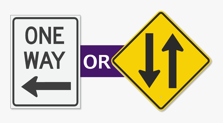 One Way Communication Or A Two Way Conversation - 2 Way Traffic Sign, HD Png Download, Free Download