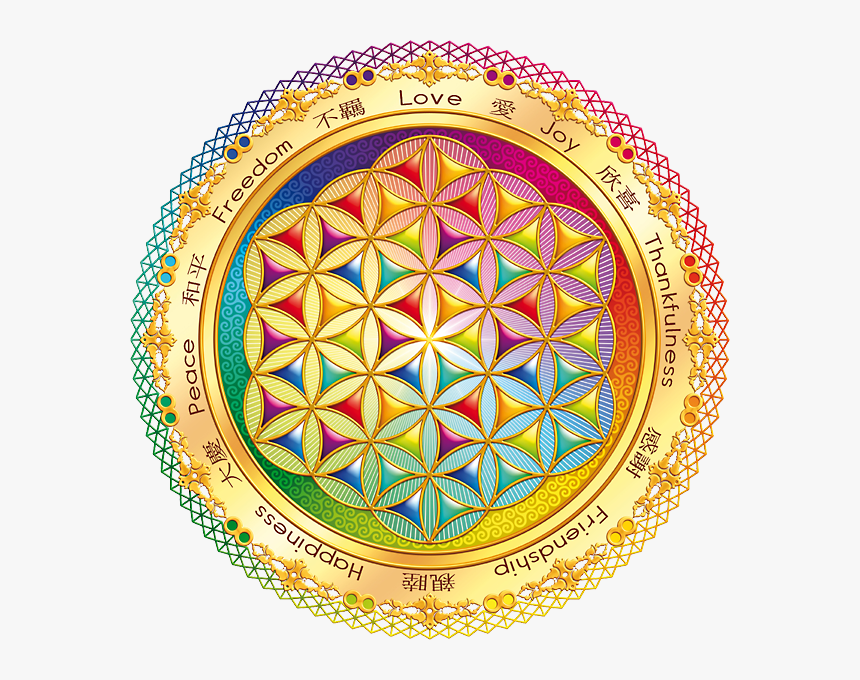 Sacred Geometry Overlapping Circles Grid Flower - Hindu Flower Of Life, HD Png Download, Free Download