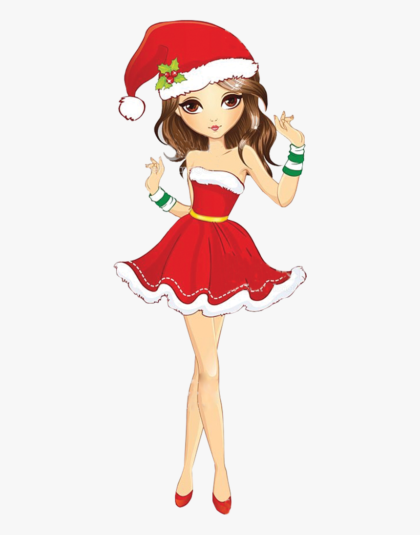 Cartoon Santa Claus Girl, HD Png Download, Free Download