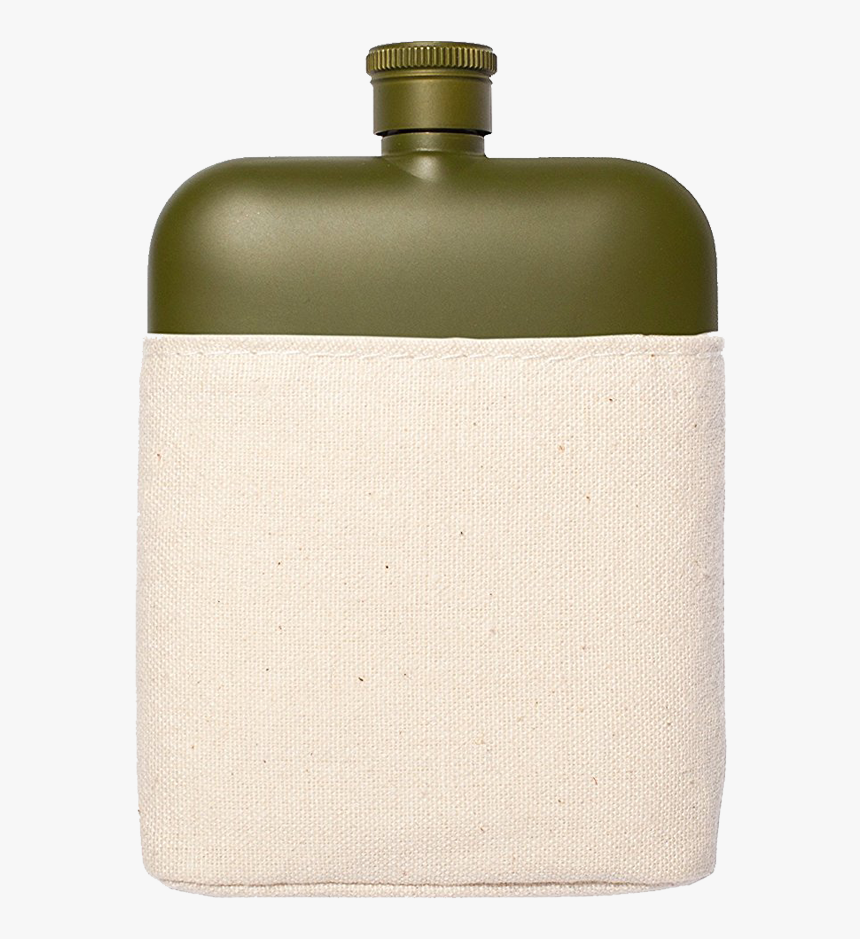 Flask With Canvas Carrier, Army Green-0 - Water Bottle, HD Png Download, Free Download