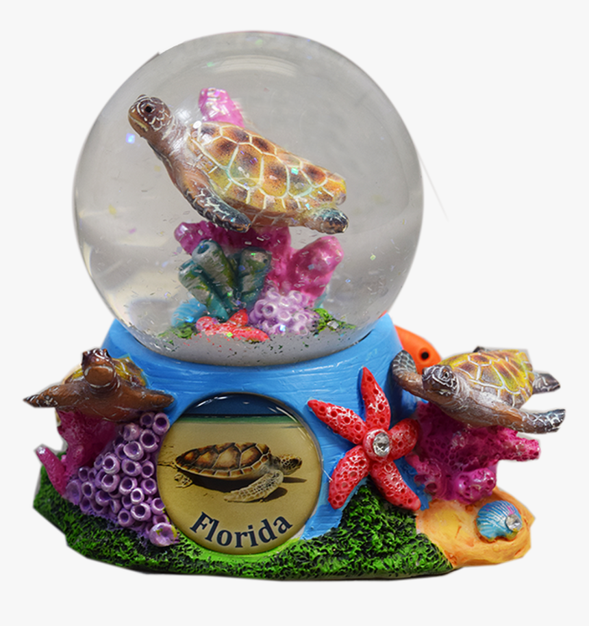 H3056-99 Sea Turtle 65mm Snow Globe W/emblemtic - Figurine, HD Png Download, Free Download