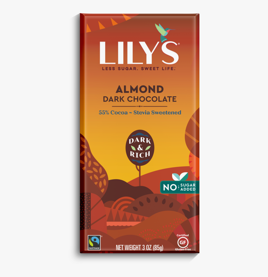 Almond Dark Chocolate - Lily's Extremely Dark Chocolate, HD Png Download, Free Download