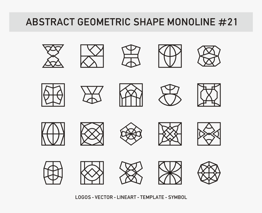 Abstract Geometric Shape Monoline - Geometry, HD Png Download, Free Download