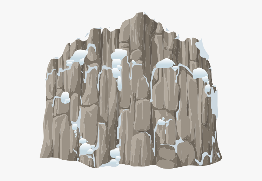 Alpine Landscape Snow Clifface Clipart - Rock Cliff Clip Art, HD Png Download, Free Download