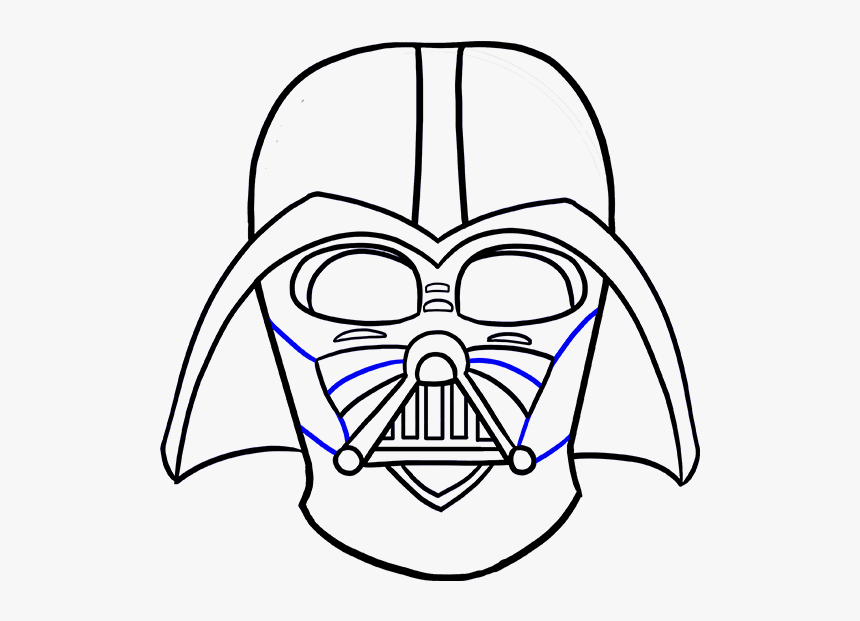 Darth Vader Clipart Line - Darth Vader Mask Sketch, HD Png Download, Free Download