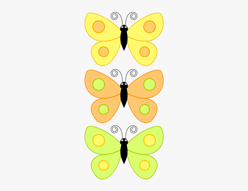 Three Yellow Butterflies - Butterfly, HD Png Download, Free Download