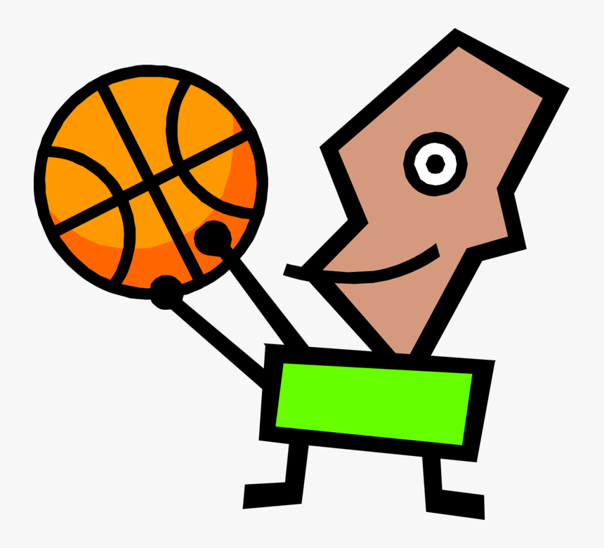 Vector Illustration Of Modern Art Kid Plays Basketball - Vector Graphics, HD Png Download, Free Download