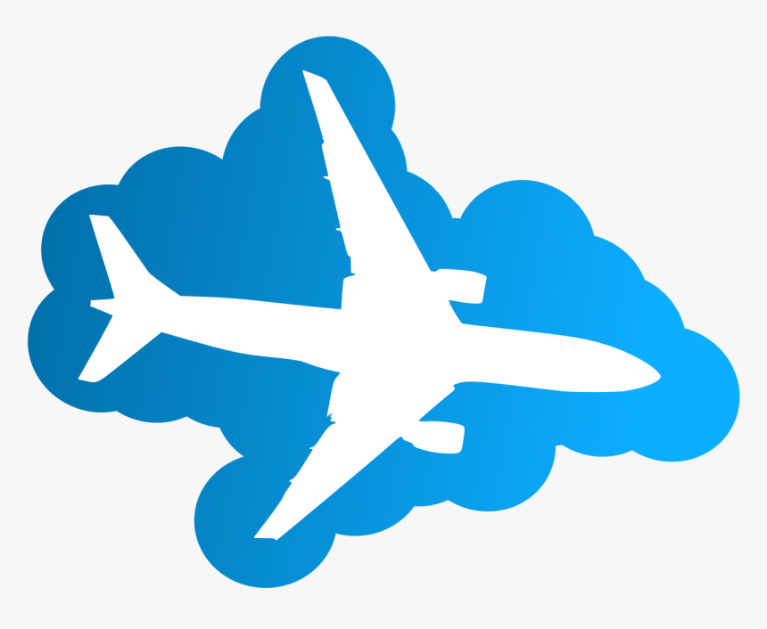 Transparent American Airlines Clipart - Airplane With Clouds Clipart, HD Png Download, Free Download