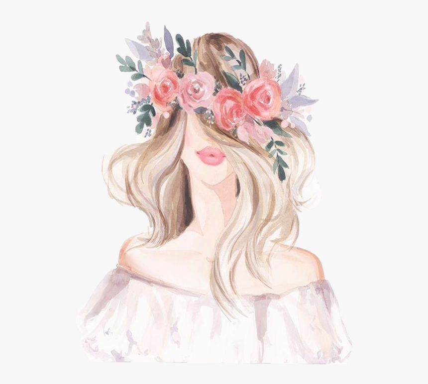 #menina #floral #aquarela - Florais Aquarela Em Png, Transparent Png, Free Download