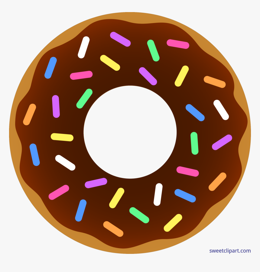 Donut Chocolate Sprinkles Clip Art - Transparent Donut Clipart, HD Png Download, Free Download