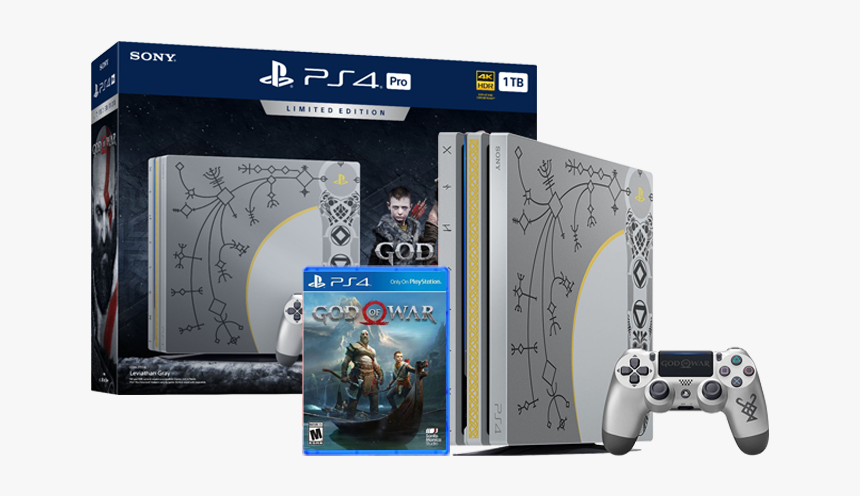 Playstation 4 Pro 1tb God Of War Bundle"
				 Title="playstation - Ps4 Pro Edition Limitée God Of War, HD Png Download, Free Download