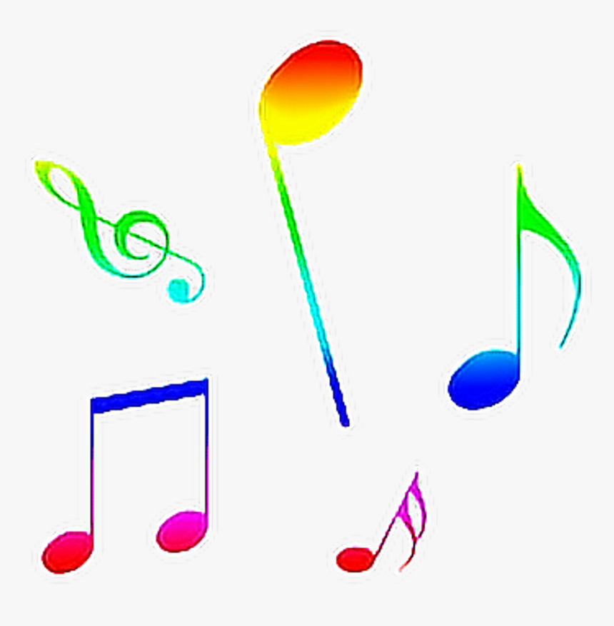 #music #notes #love Music #rainbow #colorful#sticker - Music Notes Transparent Color, HD Png Download, Free Download